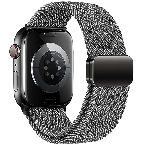Qimela Sport Loop Apple Watch Band 38mm 40mm 41mm 42mm 44mm 45mm 46mm 49mm ayollar va erkaklar uchun mos, magnitli cho'ziluvchan o'ralgan bilaguzuk iWatch Series 11 10 9 8 7 6 5 4 SE Ultra 3 2 1 uchun - QIMELA (1)