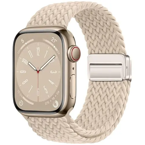 Qimela Sport Loop Apple Watch Band 38mm 40mm 41mm 42mm 44mm 45mm 46mm 49mm ayollar va erkaklar uchun mos, magnitli cho'ziluvchan tarzlangan bilakuzuk iWatch Series 11 10 9 8 7 6 5 4 SE Ultra 3 2 1 uchun - QIMELA