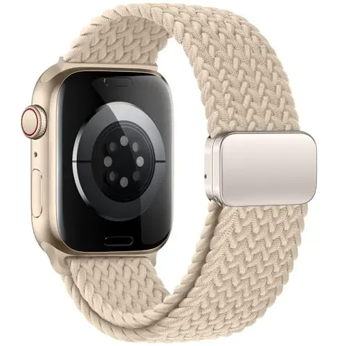 Qimela Sport Loop Apple Watch Band 38mm 40mm 41mm 42mm 44mm 45mm 46mm 49mm ayollar va erkaklar uchun mos, magnitli cho'ziluvchan tarzlangan bilakuzuk iWatch Series 11 10 9 8 7 6 5 4 SE Ultra 3 2 1 uchun - QIMELA (1)