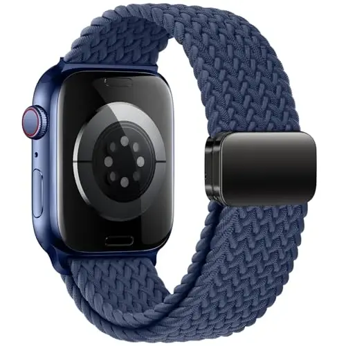 Qimela Sport Loop Apple Watch Band 38mm 40mm 41mm 42mm 44mm 45mm 46mm 49mm ayollar va erkaklar uchun mos, Magnitli tasmali cho'ziluvchan o'ralgan bilaguzuk iWatch Series 11 10 9 8 7 6 5 4 SE Ultra 3 2 1 uchun - QIMELA (1)