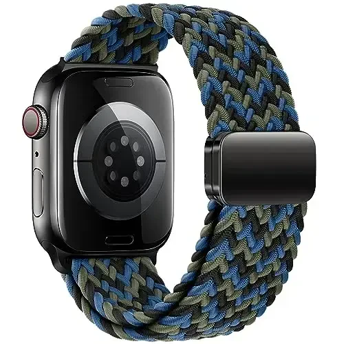 Qimela Sport Loop Apple Watch Band 38mm 40mm 41mm 42mm 44mm 45mm 46mm 49mm ayollar va erkaklar uchun,Magnitli Elastik O'ralgan Bilakuzuk iWatch Series 11 10 9 8 7 6 5 4 SE Ultra 3 2 1 uchun - QIMELA (1)
