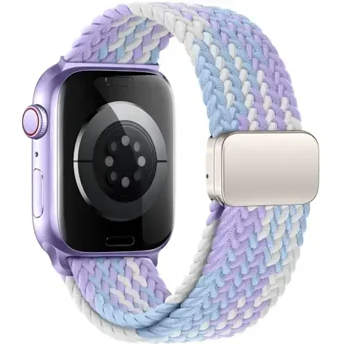 Qimela Sport Loop Compatible with Apple Watch Band 38mm 40mm 41mm 42mm 44mm 45mm 46mm 49mm for Women Men,Magnetic Strap Stretchy Braided Wristband for iWatch Series 11 10 9 8 7 6 5 4 SE Ultra 3 2 1 - 2