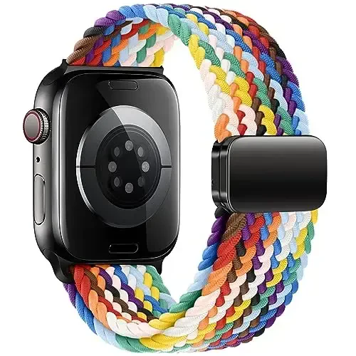 Qimela Sport Loop Compatible with Apple Watch Band 38mm 40mm 41mm 42mm 44mm 45mm 46mm 49mm for Women Men,Magnetic Strap Stretchy Braided Wristband for iWatch Series 11 10 9 8 7 6 5 4 SE Ultra 3 2 1 - 2