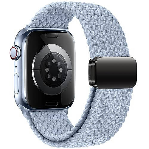 Qimela Sport Solo Loop Apple Watch Band'i ile Uyumlu 38mm 40mm 41mm 42mm 44mm 45mm 49mm Kadın Erkekler İçin, Ayarlanabilir Manyetik Esnek Naylon Örgülü Bileklik iWatch Series SE 9 8 7 6 5 4 3 Ultra 2 İçin - 2