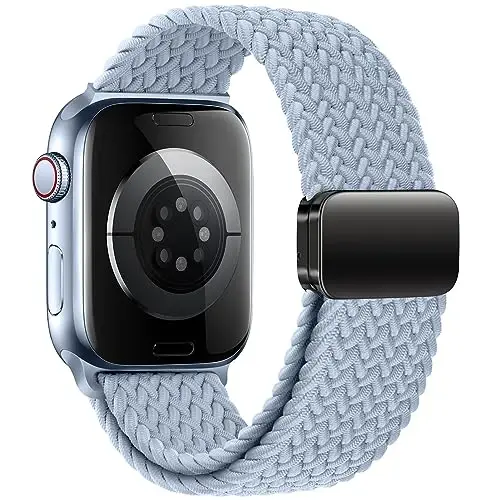Qimela Sport Loop Compatible with Apple Watch Band 38mm 40mm 41mm 42mm 44mm 45mm 46mm 49mm for Women Men,Magnetic Strap Stretchy Braided Wristband for iWatch Series 11 10 9 8 7 6 5 4 SE Ultra 3 2 1 - 2