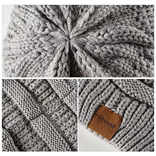 Qish uchun ayollar shapkalari 3 dona, ayollar uchun keng shapkalar katta o'lchamli trikotaj iliq, sovuq ob-havo uchun ayollar qishki shapkalari qalin - 5