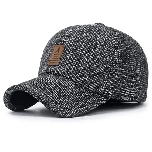 Qish uchun erkaklar uchun tashqi shlyapa, sozlanishi issiq sport golf beysbol kepka shlyapalari Dad kepkalari quloqlari qalinlashadi 55-60CM (jigarrang) - 3