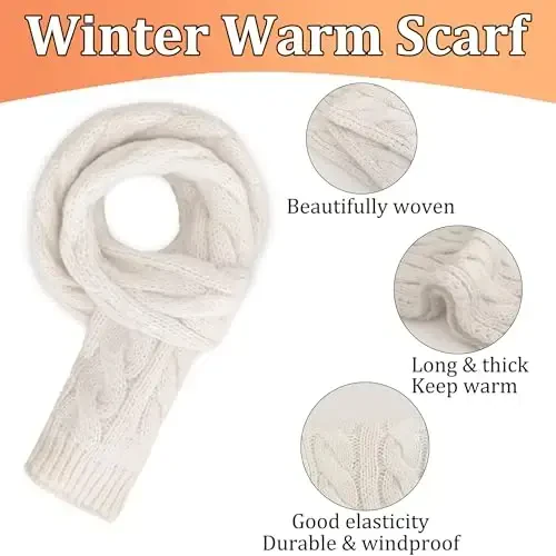 Warm Scarf for Winter Women & Men, Knit Wool Loop Infinity Scarves Thick & Chunky Neck Warmer For Cold Weather U-SY-WS7 - 2