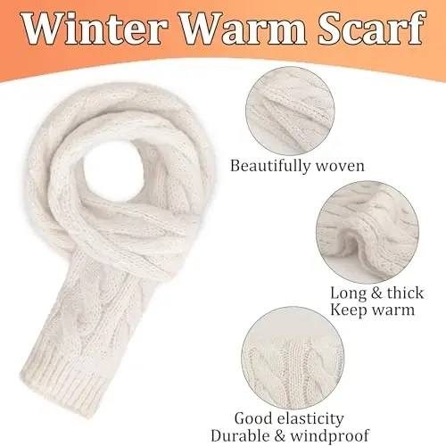 Warm Scarf for Winter Women & Men, Knit Wool Loop Infinity Scarves Thick & Chunky Neck Warmer For Cold Weather U-SY-WS7 - WARM (1)