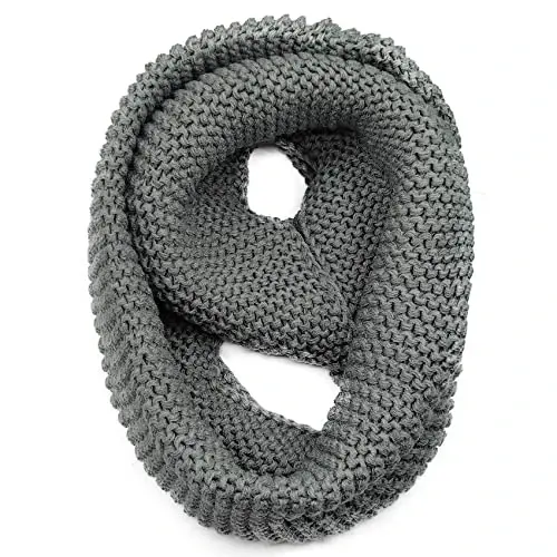 Warm Scarf for Winter Women & Men, Knit Wool Loop Infinity Scarves Thick & Chunky Neck Warmer For Cold Weather U-SY-WS7 - 1
