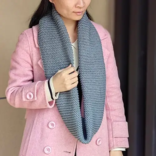 Warm Scarf for Winter Women & Men, Knit Wool Loop Infinity Scarves Thick & Chunky Neck Warmer For Cold Weather U-SY-WS7 - WARM (1)