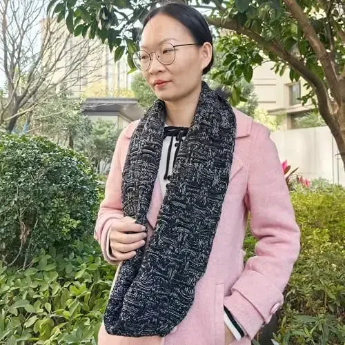 Warm Scarf for Winter Women & Men, Knit Wool Loop Infinity Scarves Thick & Chunky Neck Warmer For Cold Weather U-SY-WS7 - 5
