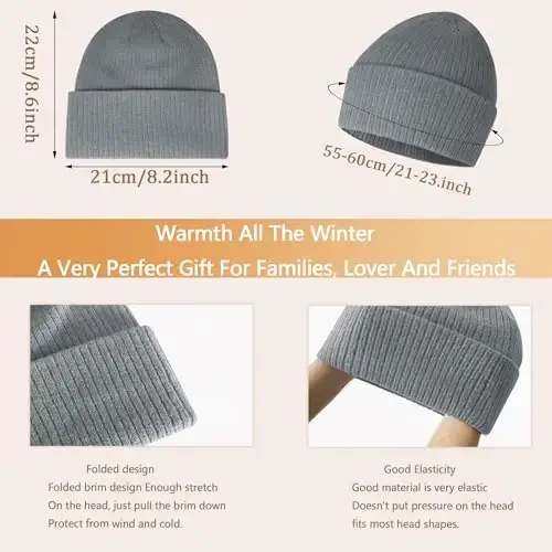 Warm Scarf for Winter Women & Men, Knit Wool Loop Infinity Scarves Thick & Chunky Neck Warmer For Cold Weather U-SY-WS7 - 2