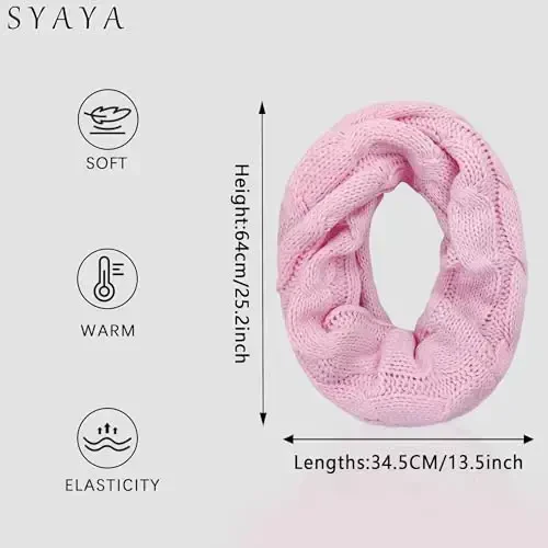 Qish uchun issiq sharf ayollar va erkaklar uchun, trikotaj jun halqa cheksiz sharflar qalin va katta bo'yin isitgichi sovuq ob-havo uchun U-SY-WS7 - WARM (1)