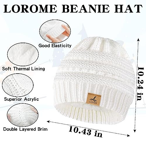 Qishki Beanie Shlyapa Sharf Qo'lqop to'plami, Issiq Fleece Trikotaj Qishki Shlyapalar Teginish Ekrani Qo'lqoplari Bo'yin Sharfi To'plami Qishki Sovg'alar Unisex Kattalar uchun - 9