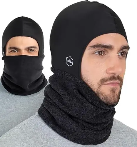 Qishki bo'yin isitgich - Fleece Balaklava, Erkaklar va ayollar uchun chang'i niqobi, Sovuq ob-havo uchun qishki yuz niqobi, Mototsikl dubulg'asi uchun astar 