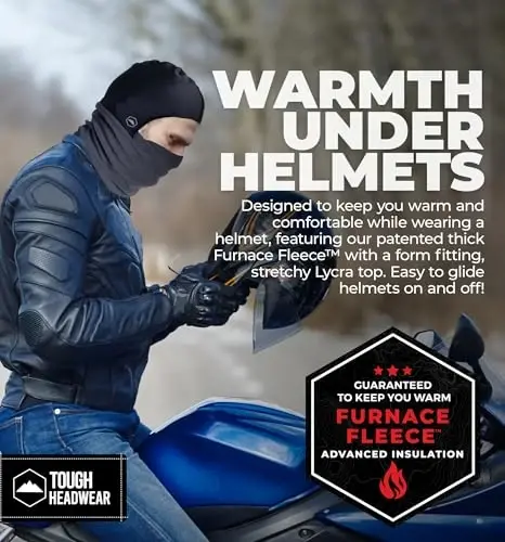 Qishki bo'yin isitgich - Fleece Balaklava, Erkaklar va ayollar uchun chang'i niqobi, Sovuq ob-havo uchun qishki yuz niqobi, Mototsikl dubulg'asi uchun astar - TOUGH (1)