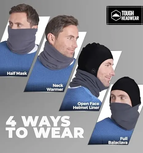 Qishki bo'yin isitgich - Fleece Balaklava, Erkaklar va ayollar uchun chang'i niqobi, Sovuq ob-havo uchun qishki yuz niqobi, Mototsikl dubulg'asi uchun astar - 6
