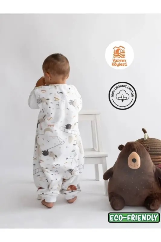 Qishki paxta flanel uyqu xalta, 1 Tog organik bolalar va chaqaloq uyqu xalta, yengsiz jinsiy aloqa bo'lmagan kombinezon - 2