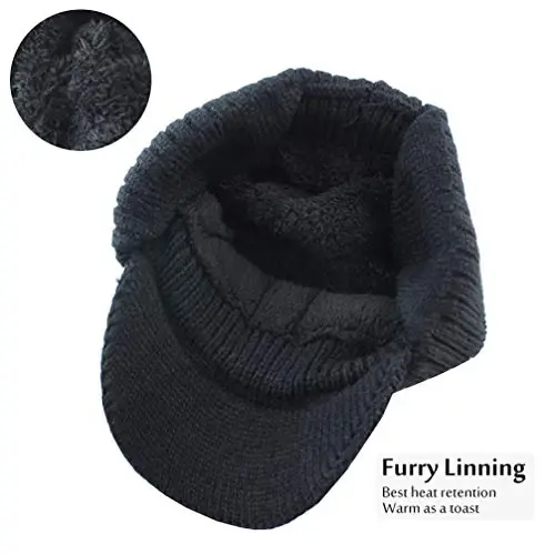 Qishki shapka, erkaklar uchun tashqi fleece shlyapa, sharf to'plami - 5