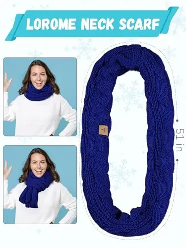 Qishki shapka, sharf, qo'lqop, issiq jun trikotaj shapkalar, sensorli ekranli qo'lqoplar, bo'yin sharf to'plami, unisex kattalar uchun qishki sovg'alar - 4