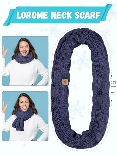 Qishki shapka, sharf, qo'lqoplar, iliq flis trikotaj shapkalar, sensorli ekranli qo'lqoplar, bo'yin sharfi to'plami, unisex kattalar uchun qishki sovg'alar - 4