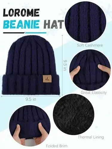 Qishki shapka, sharf, qo'lqoplar, iliq jun trikotaj shapka uzun sharf bo'yin isitgich sensorli ekran qishki qo'lqoplar ayollar uchun sovg'alar to'plami - 2