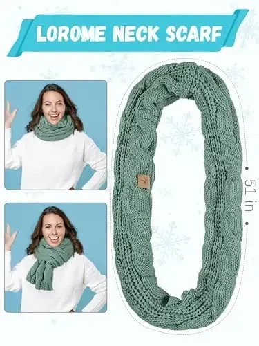 Qishki shapka sharf qo'lqoplar, iliq jun trikotaj shapkalar Sensorli ekranli qo'lqoplar bo'yin sharf to'plami Unisex kattalar uchun qishki sovg'alar - 4