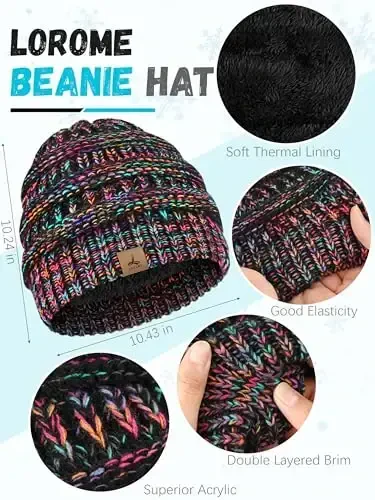 Qishki shapka sharf qo'lqoplar, iliq jun trikotaj shapkalar sensorli ekranli qo'lqoplar bo'yin sharfi to'plami unisex kattalar uchun qishki sovg'alar - 2