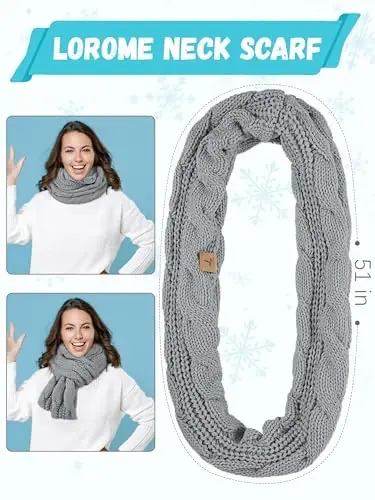 Qishki shapka, sharf, qo'lqoplar, iliq jun trikotaj shapkalar, sensorli ekranli qo'lqoplar, bo'yin sharfi to'plami, unisex kattalar uchun qishki sovg'alar - 4