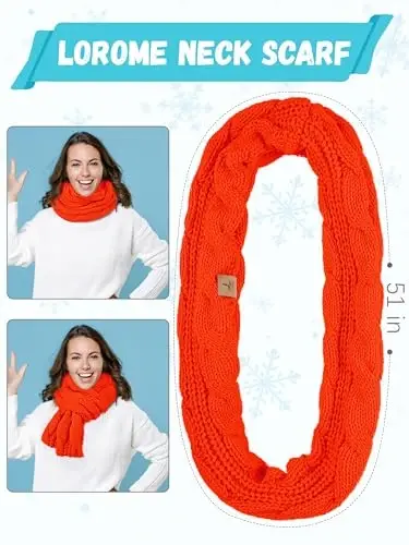 Qishki shapka, sharf, qo'lqoplar, iliq junli trikotaj shapkalar, sensorli ekranli qo'lqoplar, bo'yin sharfi to'plami, unisex kattalar uchun qishki sovg'alar - 4