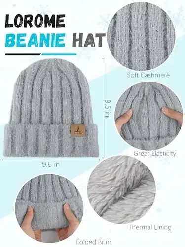 Qishki shapka sharf qo'lqoplar, issiq fleece trikotaj shapka uzun sharf bo'yin isitgich sensorli ekranli qishki qo'lqoplar ayollar uchun sovg'alar to'plami - Modazone (1)