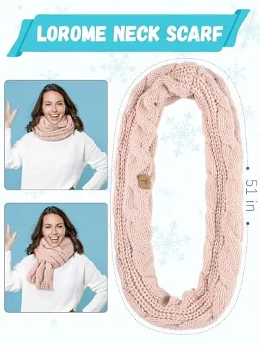 Qishki shapka sharf qo'lqoplar, issiq fleece trikotaj shapkalar Sensorli ekranli qo'lqoplar Bo'yin sharf to'plami Uniseks kattalar uchun qishki sovg'alar - 4