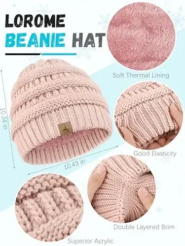 Qishki shapka sharf qo'lqoplar, issiq fleece trikotaj shapkalar Sensorli ekranli qo'lqoplar Bo'yin sharf to'plami Uniseks kattalar uchun qishki sovg'alar - 2