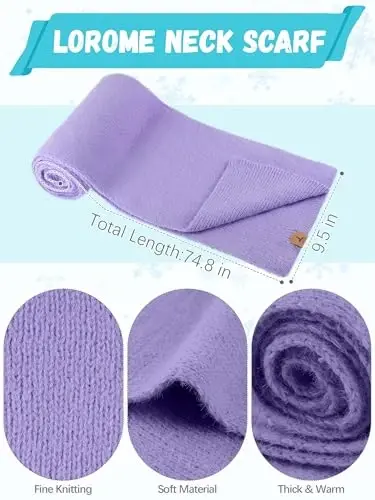 Qishki shapka, sharf, qo'lqoplar, issiq jun trikotaj shapka, uzun sharf, bo'yin isitgichi, sensorli ekranli qishki qo'lqoplar to'plami ayollar uchun sovg'alar - 3