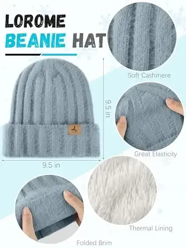 Qishki shapka, sharf, qo'lqoplar, issiq jun trikotaj shapka, uzun sharf, bo'yin isitgichi, sensorli ekranli qishki qo'lqoplar to'plami ayollar uchun sovg'alar - 2