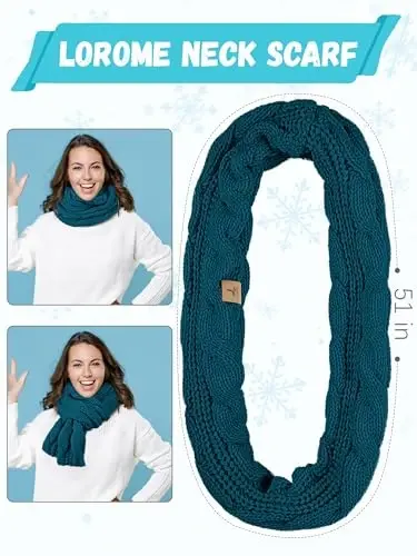 Qishki shapka, sharf, qo'lqoplar, issiq jun trikotaj shapkalar, sensorli ekranli qo'lqoplar, bo'yin sharfi to'plami, unisex kattalar uchun qishki sovg'alar - 4