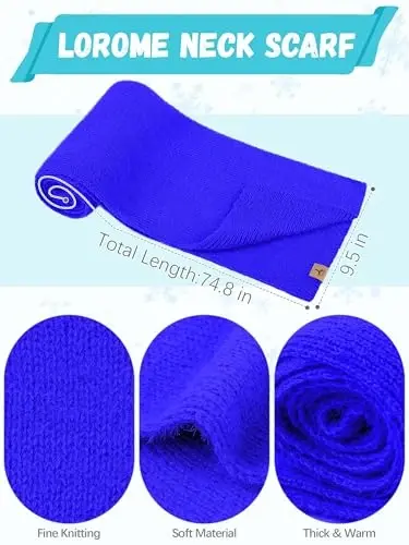 Qishki shapka, sharf, qo'lqoplar, issiq junli trikotaj shapka uzun sharf bo'yin isitgich sensorli ekranli qishki qo'lqoplar to'plami ayollar uchun sovg'alar - 3