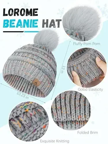 Qishki shapka, sharf, qo'lqoplar va quloqchin, iliq trikotaj shapka, sensorli ekranli qo'lqoplar to'plami, qishki sovg'alar, ayollar uchun bo'yin sharflari - 2