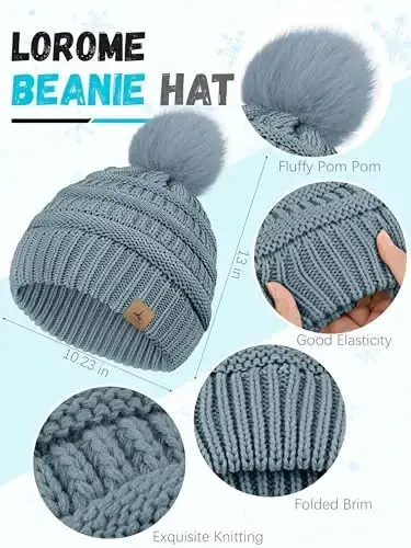 Qishki shlyapa sharf qo'lqop va quloqchini, iliq trikotaj shapka sensorli ekranli qo'lqoplar to'plami qishki sovg'alar ayollar uchun bo'yin sharflari - Modazone (1)