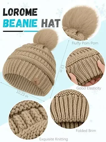 Qishki shlyapa, sharf, qo'lqoplar va quloqchini, issiq trikotaj shapka, sensorli ekranli qo'lqoplar to'plami, qishki sovg'alar, ayollar uchun bo'yin sharflari - WINTER (1)