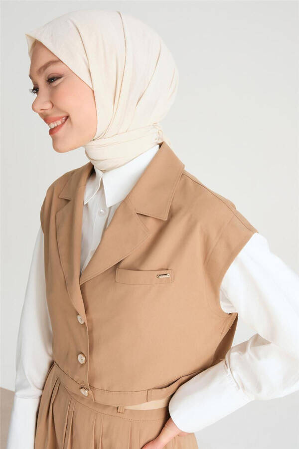 Qisqa Jilet 24y4901 Camel - 7