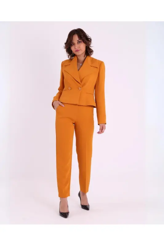 Qisqa Kesim İkkala Tugmali Fit Blazer Qovoq Pidjak 31119 - 1