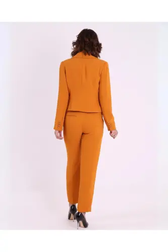 Qisqa Kesim İkkala Tugmali Fit Blazer Qovoq Pidjak 31119 - SERPİL (1)