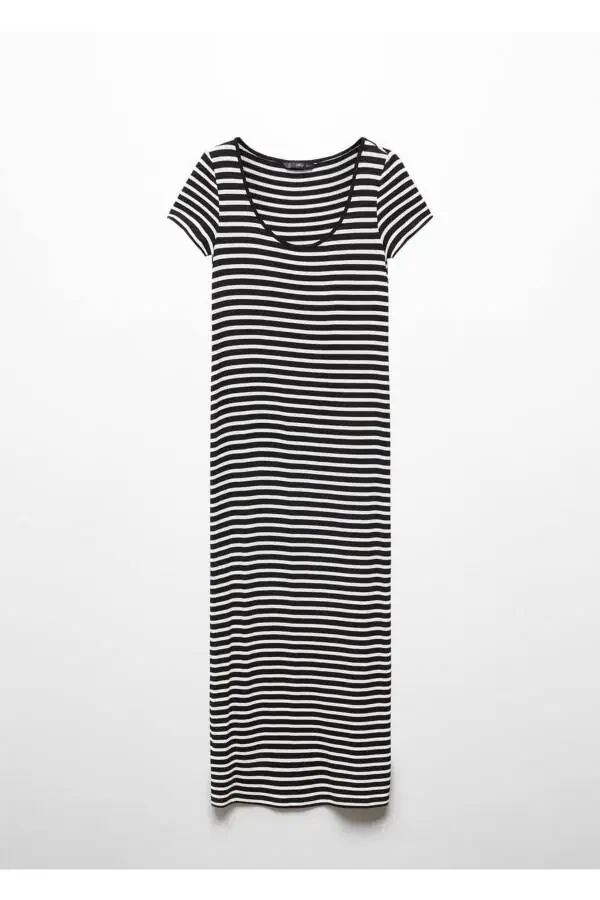 Qisqa qo'lli chiziqli ko'ylak - 3