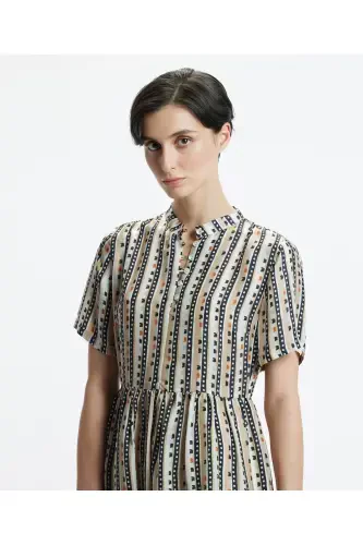 Qisqa yengli tugmali midi libos - YARGICI (1)