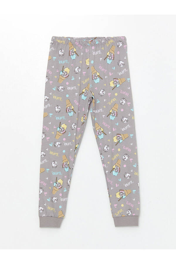 Qisqa yengli velosiped yoqasi bilan bosib chiqarilgan qiz bolalar uchun pijama to'plami - 4