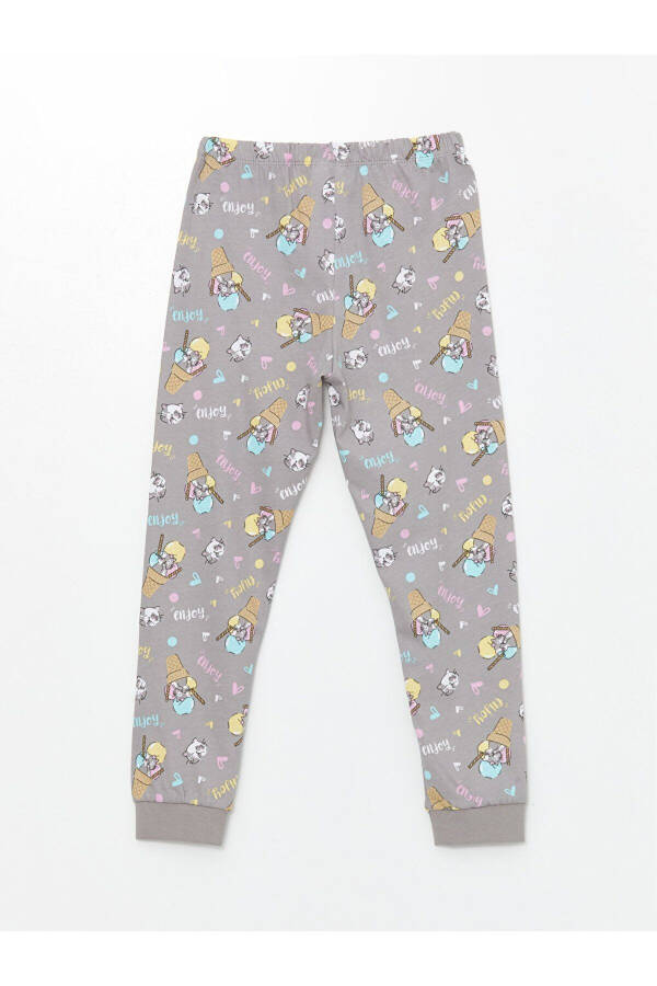 Qisqa yengli velosiped yoqasi bilan bosib chiqarilgan qiz bolalar uchun pijama to'plami - 5