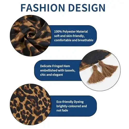QIUTIMIY Ayollar uchun шарф енгил юмшоқ гулли леопард нақшли шарфлар kuz qishki moda ro'mol o'rash chekka bilan - 2