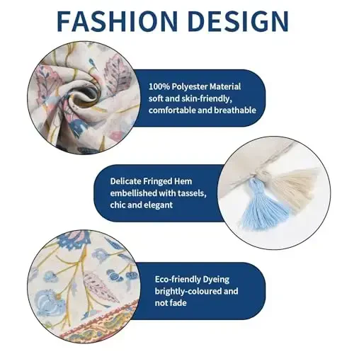 QIUTIMIY Ayollar uchun шарф Engil Yumshoq Gullar Leopard Bosilgan Sharflar Kuzgi Qishki Moda Ro'mol O'rash Chekka bilan - 2